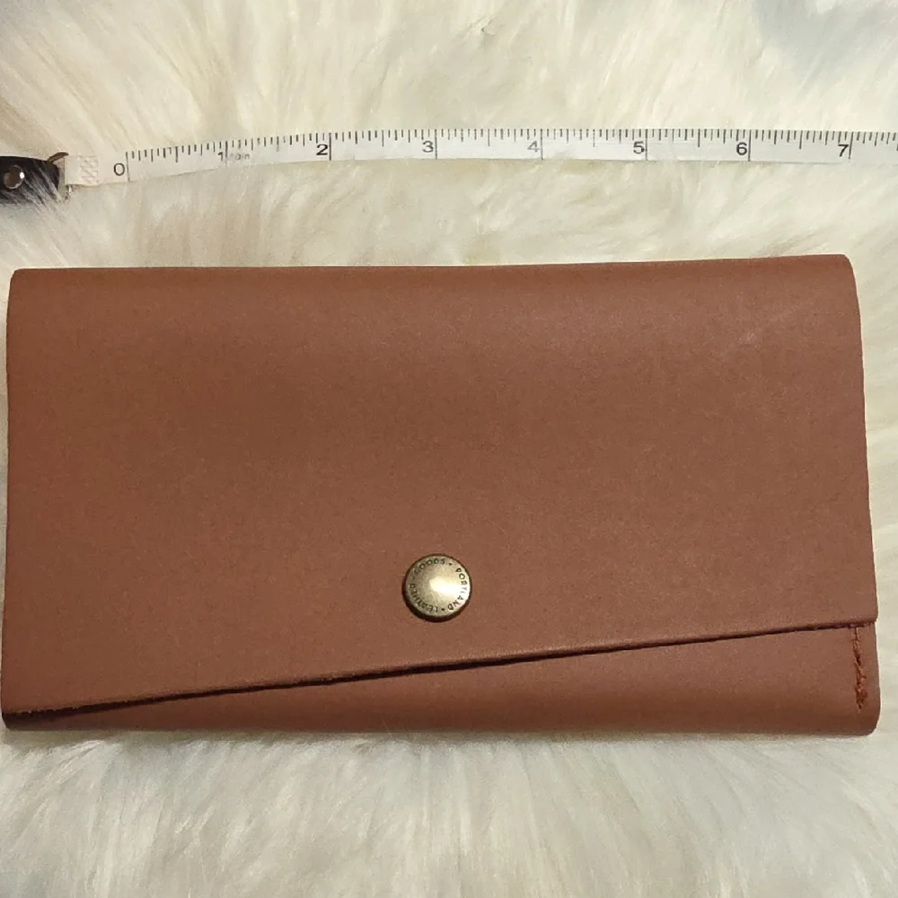 Portland Leather Tan Foldover Snap Wallet